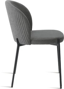 Sedia in tessuto Antracite con struttura in metallo MEGGIE 2 sedie