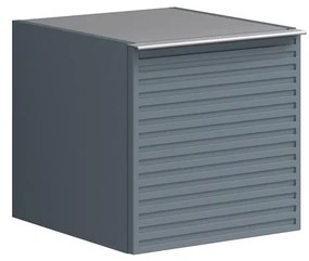 Struttura semi colonna da bagno Pixel 1 anta laccato opaco indaco L 40 x H 40 x P 45.5 cm