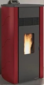 Palazzetti Lia 8 Stufa A Pellet Ecofire ad Aria con rivestimento in metallo verniciato rosso