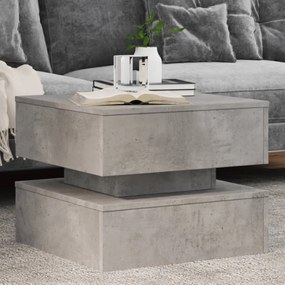 Tavolino Da Salotto Con Luci Led Grigio Cemento 50x50x40 Cm /