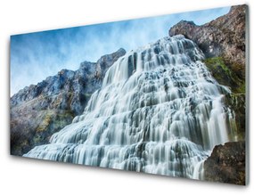 Quadro vetro acrilico Cascata della natura 100x50 cm