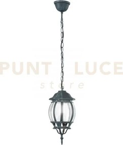 Sospensione santiago nera e verde 1 luce attacco e27 ip44 15,5x107,5cm