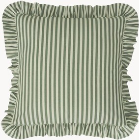 Cuscino in cotone a righe con volant Tuva