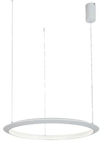 Lampadario LED moderno Delta bianco Ø60cm, luce naturale 3420 lumen, NOVECENTO