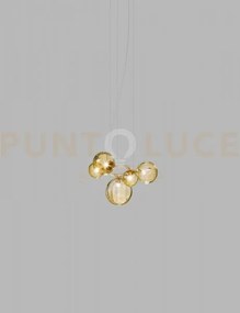 Puppet ring sospensione 5 ambra trasparente oro satinato 5 luci att...