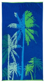 Telo mare 90x165 cm palme blu e verde