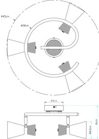 Globo 54807-3 - Faretto AERON 3xE14/25W/230V