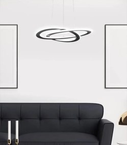 Lampadario LED moderno Rolimare nero Ø42cm, luce naturale 5500 lumen, EGLO