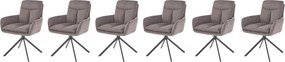 Set di 6 sedie girevoli K536 in tessuto grigio