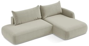 Divano angolare beige allungabile (con penisola a destra/con chaise lounge) Hale – Makamii
