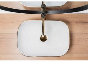REA-U8736 - Lavabo da appoggio BELINDA 33,5x46,5 cm ceramica/bianco/oro