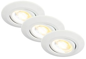 Set 3 Faretti Incasso Klira Plastica Bianco Opaco Led Integrato 4,9W Ip23