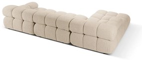 Divano angolare modulare beige in tessuto bouclé (angolo sinistro) Bellis - Micadoni Home