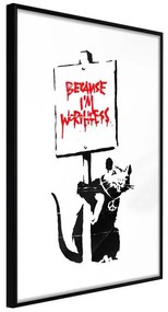 Poster  Banksy: Because I’m Worthless  Cornice Quadri Cornice nera, Larghezza x Altezza Home decor 20x30