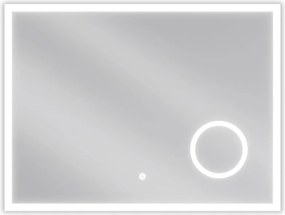 Mexen Kala specchio da bagno retroilluminato con specchietto cosmetico 80 x 60 cm, LED 6000K, antiappannamento