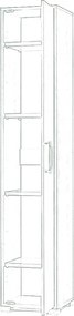 Scarpiera in legno nobilitato 1 anta ripiani interni 37x189h cm Bianco Frassino