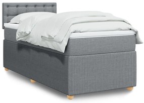Giroletto A Molle Con Materasso Grigio Chiaro 80x200 Cm Tessuto /