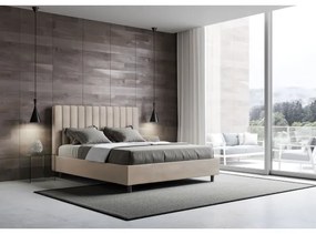 Letto contenitore da 160x200 in microfibra sabbia Agueda
