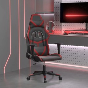 Sedia gaming nero e rosso vino in similpelle