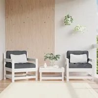 Sedie da Giardino con Cuscini 2pz Legno Massello di Pino Bianco 825563