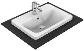 Lavabo da appoggio rettangolare in ceramica L 58 x H 17.5 x P 42 cm bianco
