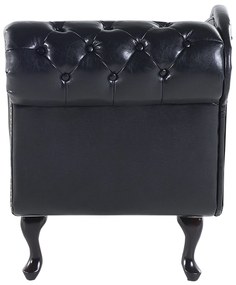 Chaise longue vintage destra in pelle sintetica nera NIMES Beliani