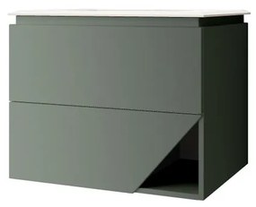 Mobile sottolavabo e lavabo Vintage per vasca centrale verde opaco L 70 x H 55 x P 45.3 cm