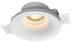 Portafaretto GU10 e MR16 in Gesso Pitturabile Tondo Ø130x55mm