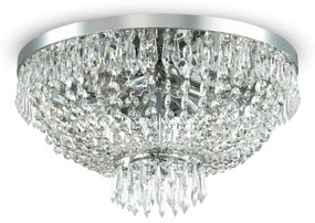 Lampada da soffitto 6 luci cristalli cromato D 51 x H 30 cm