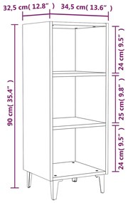 Credenza 34,5x34x90 cm in Legno Multistrato Bianco Lucido