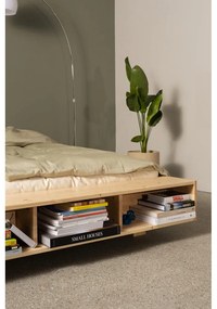 Letto matrimoniale di colore naturale in pino massiccio con rete inclusa 160x200 cm Merge – Karup Design