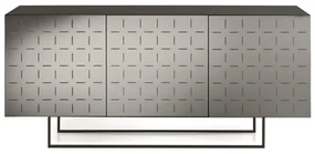 Madia con scocca Antracite 180 cm a 3 ante con specchio rivestito Fumč CASSIA con piedini sagomati