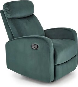 Poltrona reclinabile Wonder in velluto verde - H98 cm