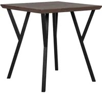 Tavolo da pranzo Piano in legno scuro Gambe in metallo Nero 70 x 70 cm 4 posti quadrato industriale