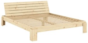 Letto matrimoniale di colore naturale in pino massiccio con rete inclusa 180x200 cm Layers – Karup Design