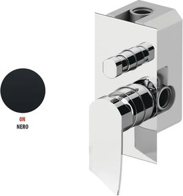 Rubinetto per doccia getto laminare cristallino ad incasso monocomando Soffio nero lucido GATTONI RUBINETTERIA