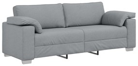 Set di divani a 2 pezzi con cuscini in tessuto grigio chiaro