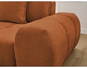 Divano angolare color terracotta allungabile e con contenitore (penisola a sinistra/chaise lounge) con rivestimento in ciniglia Everest – Bobochic Paris