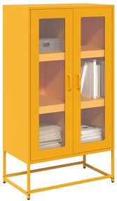 Credenza Giallo Senape 68x39x123 Cm İn Acciaio /