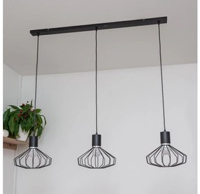 Lampada a sospensione con cavo SOLANO 3xE27/15W/230V nero/cromo lucido