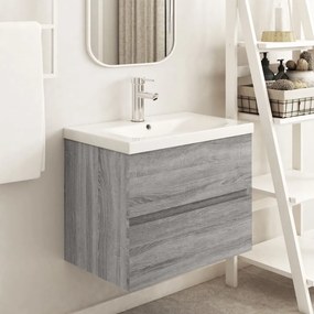 Mobile lavabo grigio sonoma 60x38,5x45 cm in legno multistrato