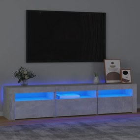 Mobile Porta Tv Con Luci Led Grigio Cemento 180x35x40 Cm /