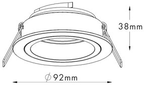 Zuma Line 92700 - Lampada da incasso CHUCK DL ROUND 1xGU10/50W/230V nera