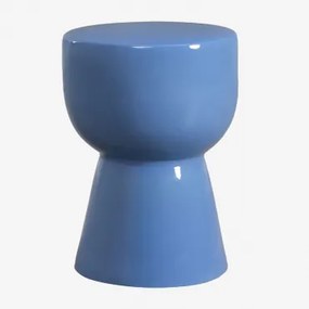 Tavolo ausiliario rotondo in ceramica (Ø34 cm) Kaly Blu Niagara - Sklum
