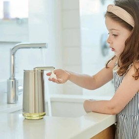 Dispenser automatico di sapone in acciaio grigio da 266 ml - simplehuman