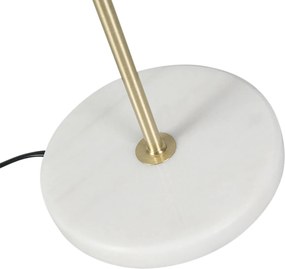 Lampada da tavolo ottone con paralume in velluto tortora 35 cm - Kaso