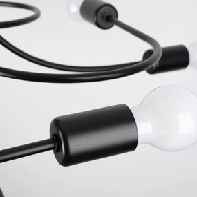 Sollux SL.1457 - Lampadario a sospensione con supporto rigido LEVAR 8xE27/15W/230V nero