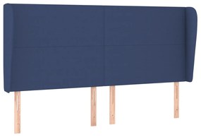 Testiera ad orecchio blu 203x23x118/128 cm in tessuto