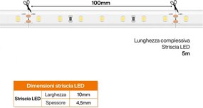 Striscia LED 24V 5W/m Alta Efficienza Professionale - IP67 - 5 metri
