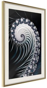 Poster  Fractal Spiral (Negative)  Cornice Quadri Cornice d'oro con passe-partout, Larghezza x Altezza Home decor 40x60